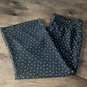 Ophelia Roe Women’s Black Polka Dot Wide-Leg Cropped Pants XL